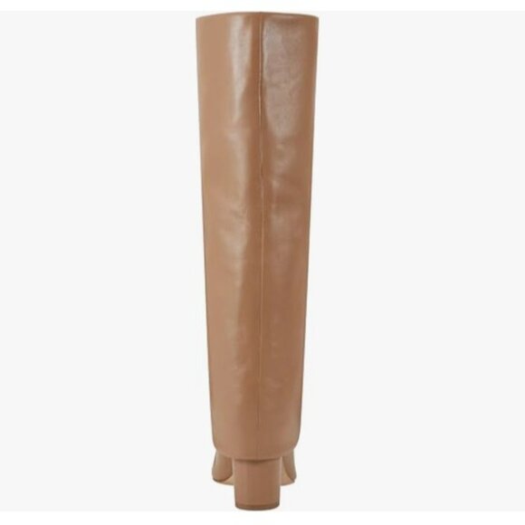 Marc Fisher Leina Boots Foldover Shaft Leather Pointed Toe Beige SZ 8 NEW - Picture 5 of 5